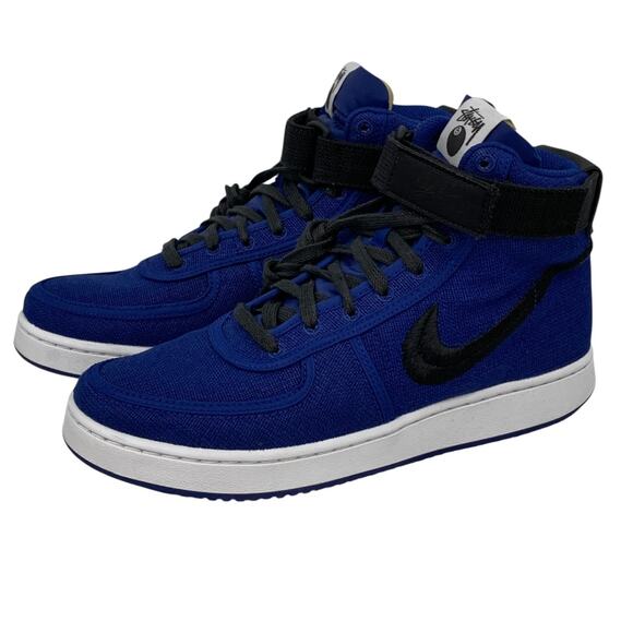 Nike Stussy Vandal High Mens 7.5 Sneakers Deep Royal Blue DX5425-400 - Picture 1 of 7
